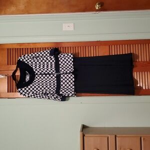 Maggie Barnes Navy and White Polka Dot Dress & Blouse